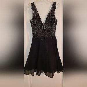 GB semi-formal dress, Black with rhinestones, Junior Size 3